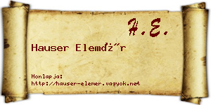 Hauser Elemér névjegykártya